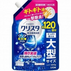 LION 獅王 CHARMY  玻璃食具明亮洗潔精 補充裝 660g (剔透型) 甜橙香  洗碗機專用 162-1521